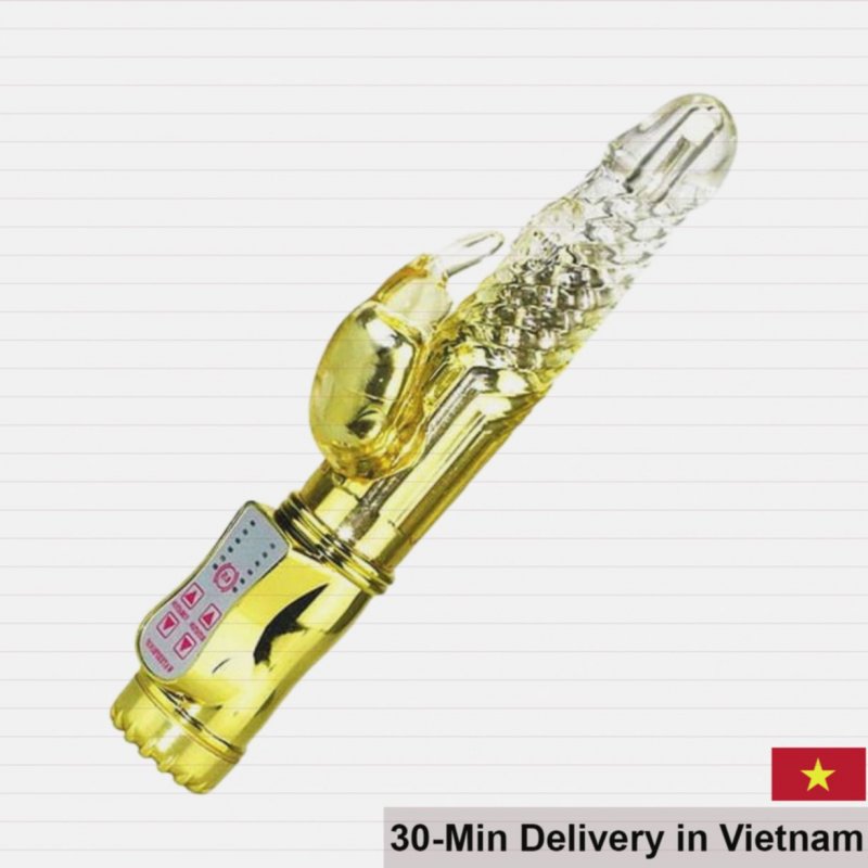 Japanese Silicone Golden Vibrating Multifunctional Dildo 