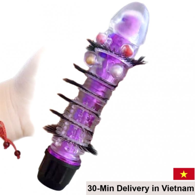 Baile 30-Speed Furry Vibrating Spider Web Silicone Dildo 