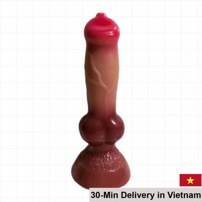 Realistic Dog Style Silicone Dildo with Wall Mount 