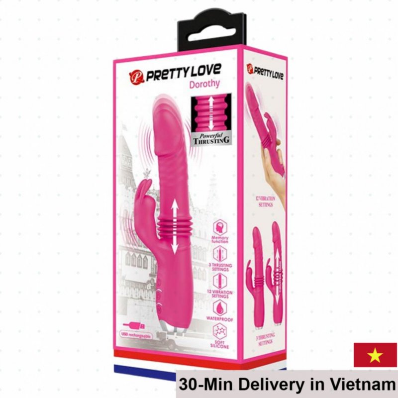 Mini Vibrating Thrusting Dildo G-Spot Clitoral Toy 