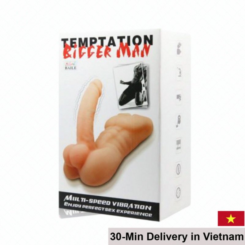 Mini Silicone Doll with Multi-Mode Vibrating Six-Pack Dildo 