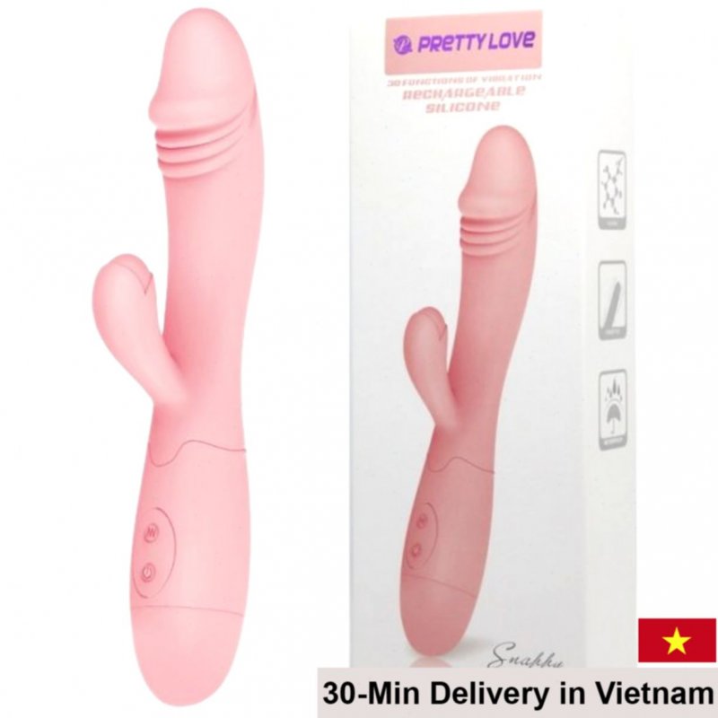 PrettyLove Pink Rechargeable Dual Vibrating Dildo 