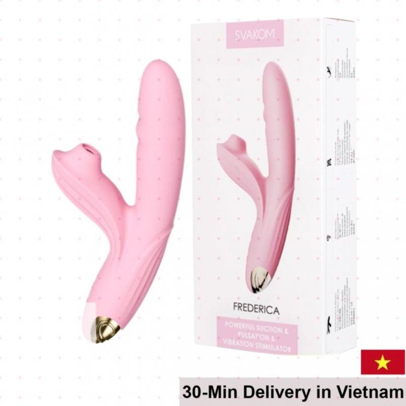 Svakom Frederica Heated Suction Vibrating Dildo for Couples 