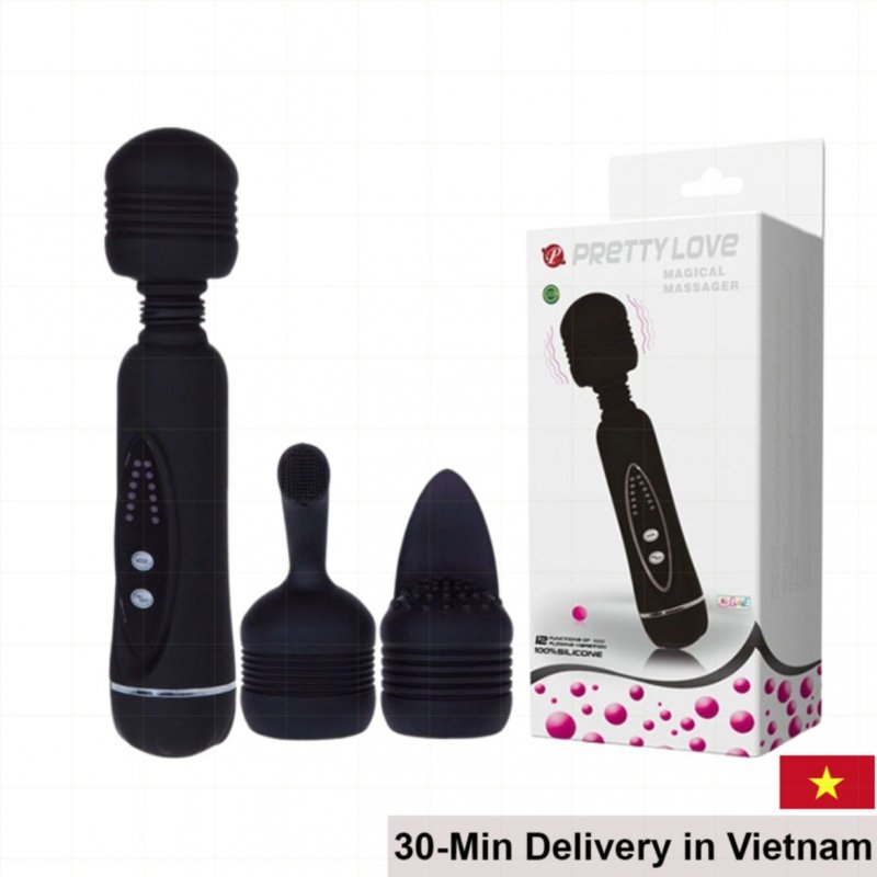 Magical Massager Triple-Head Silicone Vibrator with 12 Modes 