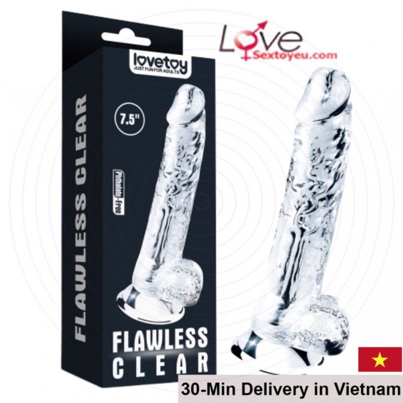 Lovetoy Flawless Clear 7.5in G Spot Clitoral Stimulation TPE 