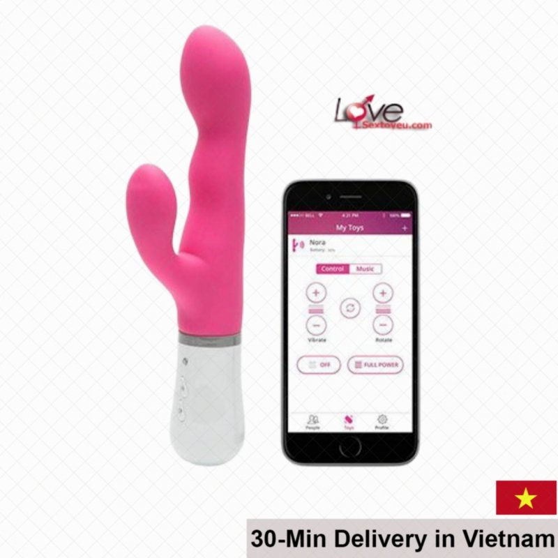 Lovense Nora App-Controlled Vibrating Dong Pink Silicone 240mm 