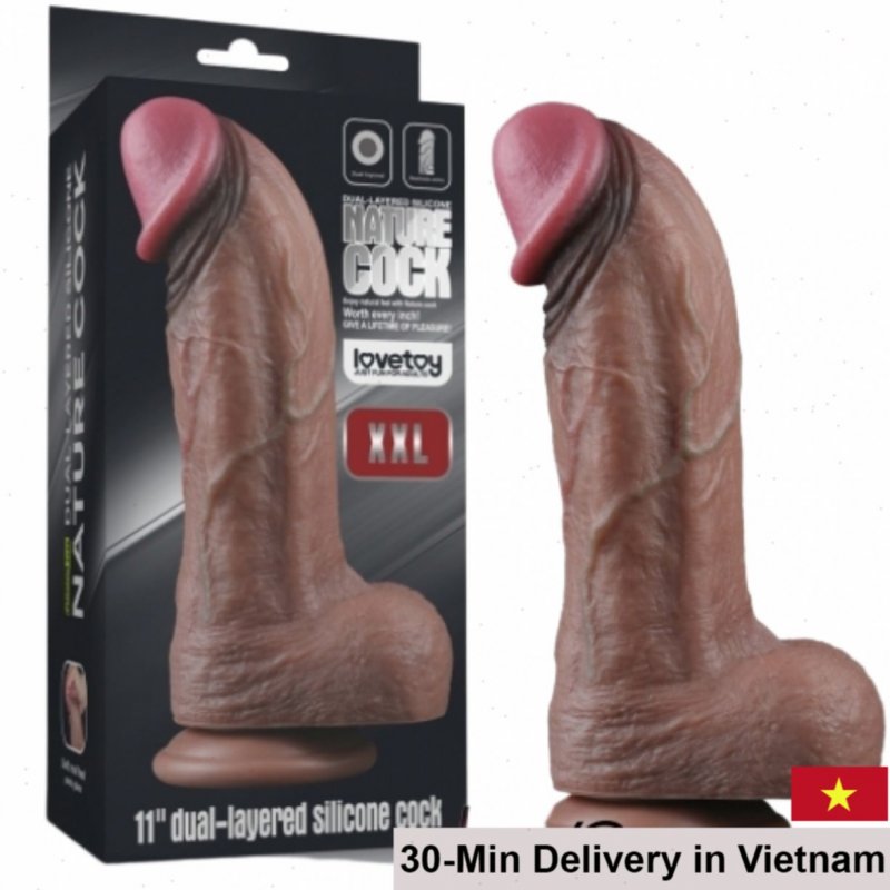 Lovetoy 11 Inch Dual Layer Supersoft Giant Dildo 