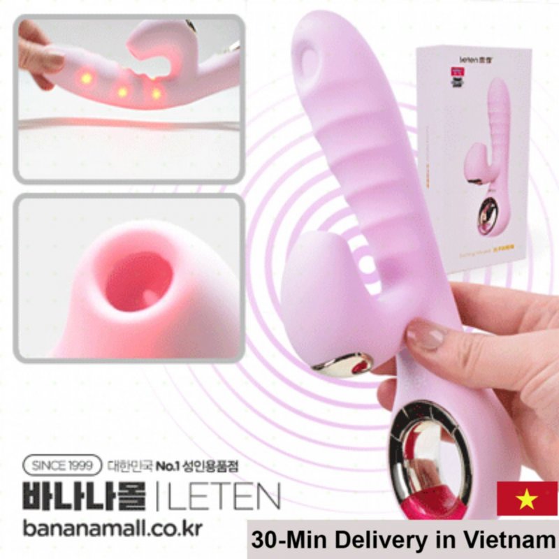 Leten Sucking Tongue Vibrator Heated Silicon Massager 