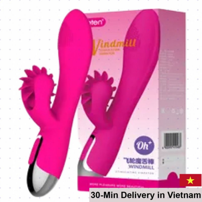 Leten Tongue Licking Realistic Vibrating Dildo Pink Silicone 