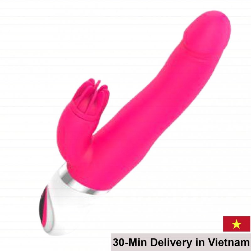 EASY.LOVE Heated Licking Thrusting Medical Silicone Dildo 