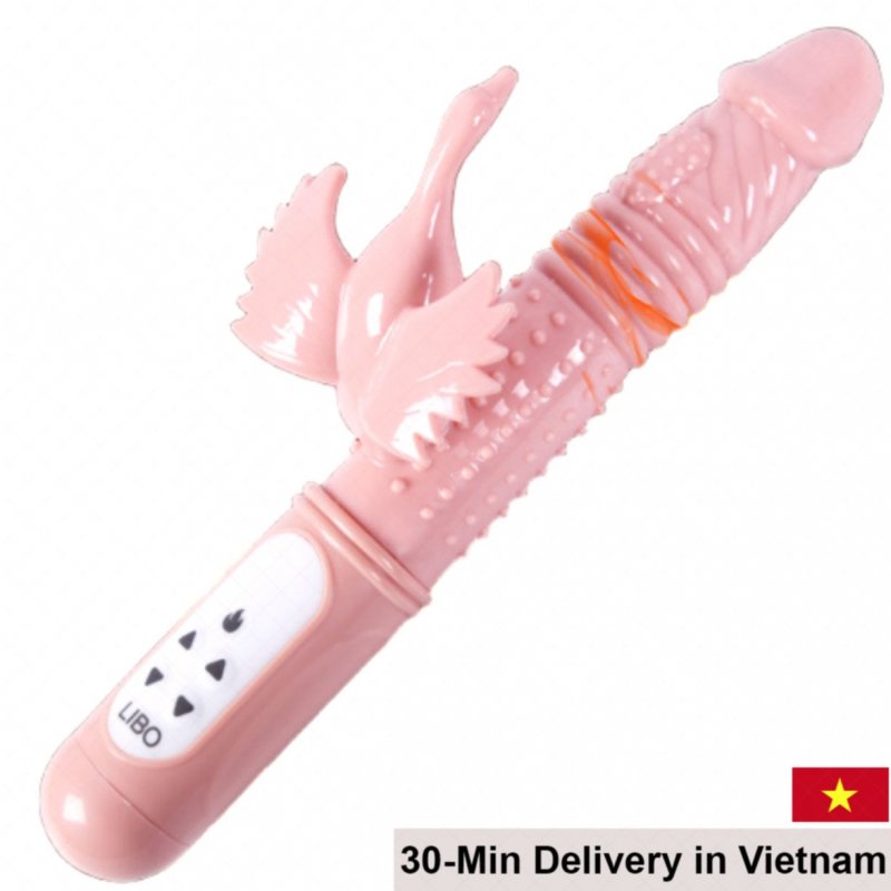 LiBo Multi-Function Heated Vibrating Rotating Realistic Dildo 