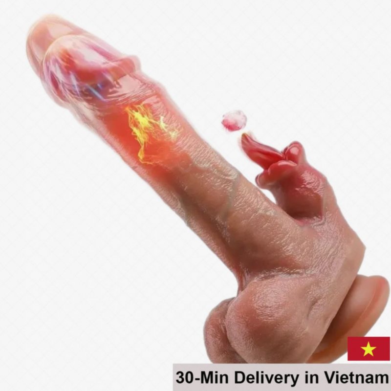 Super Realistic Auto Thrusting Vibrating Silicone Dildo 