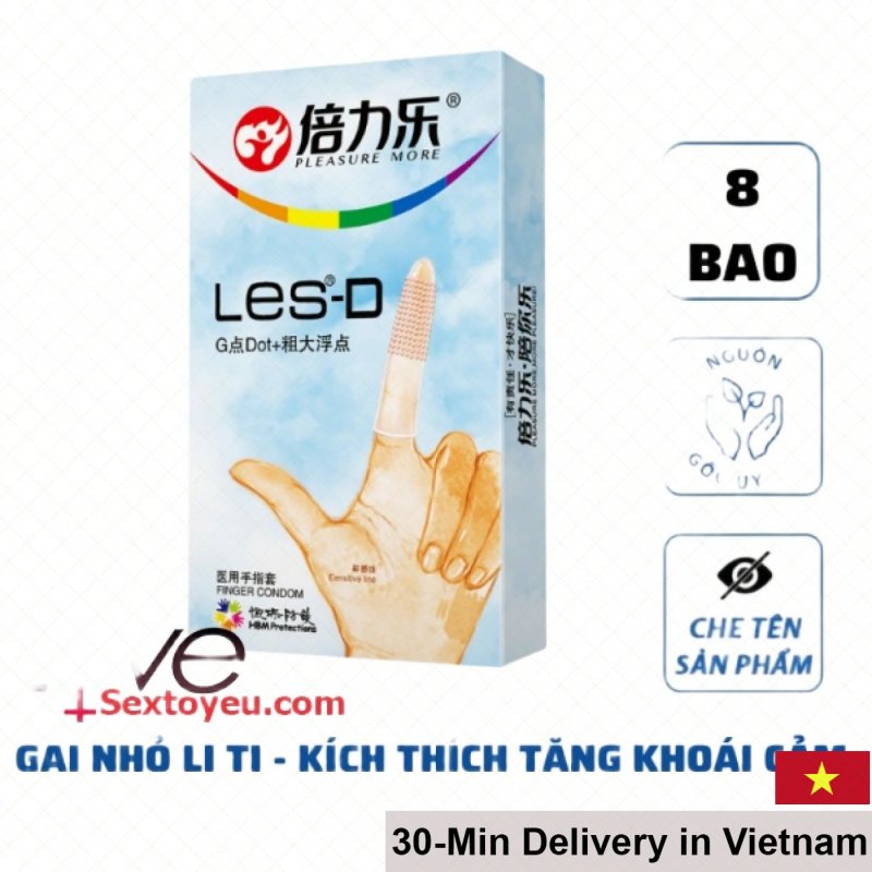 Les-D Finger Condom With Raised Dots G-Spot Stimulating Toy 