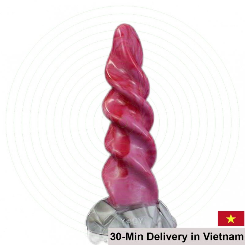 Spiral Silicone Anal Plug with Vibration Red Goris Color 