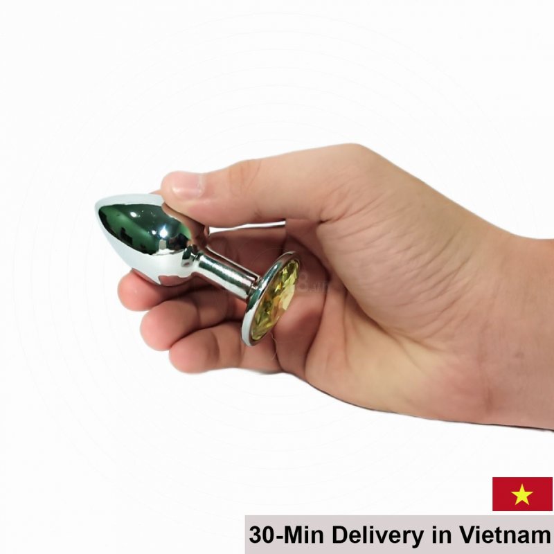 Metal Love Drop Anal Stimulator with Crystal for Men 