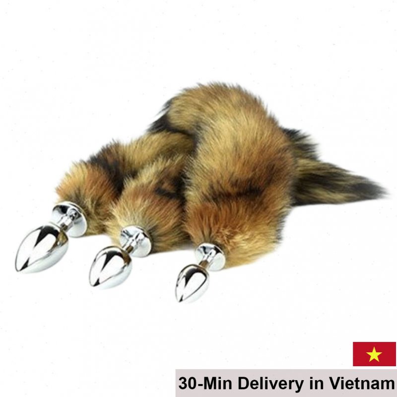 HM05D Realistic Fox Tail Vibrating Anal Stimulator for Couples 