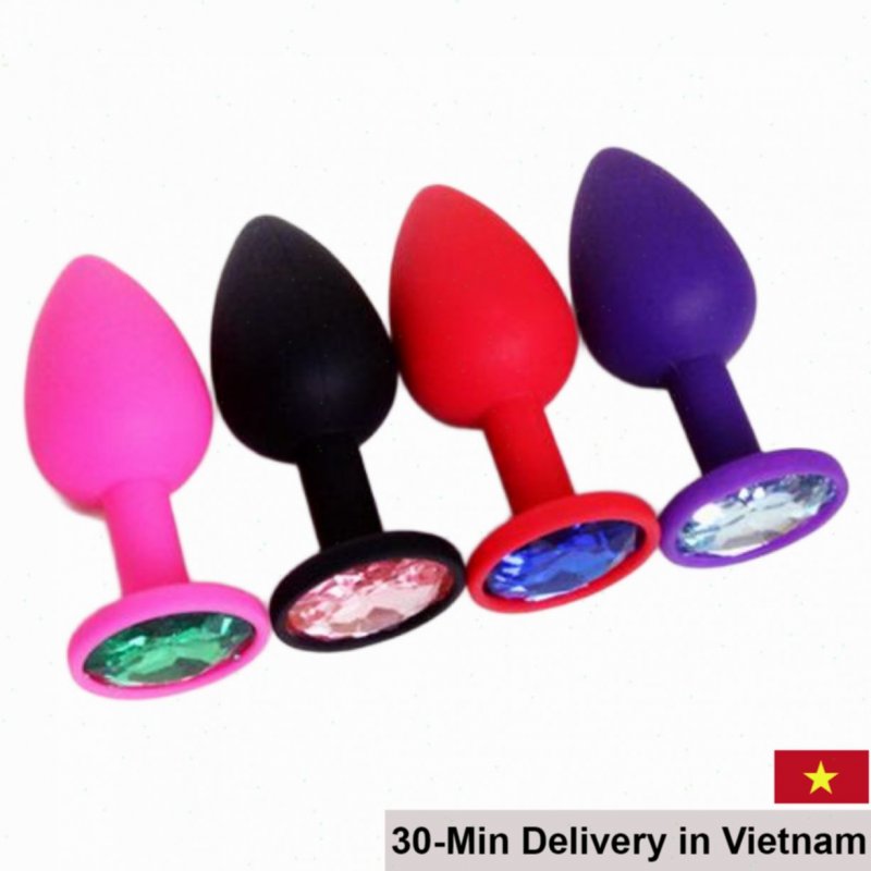 Anal Plug with Gems Love Drop 7cm Small Size 