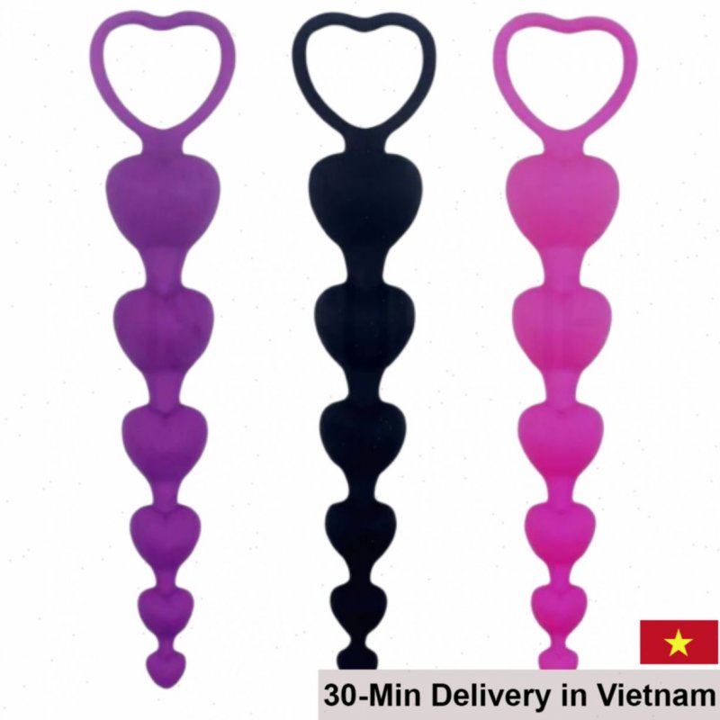 Heart-Shaped Silicone Anal Beads Massage 14.5cm 