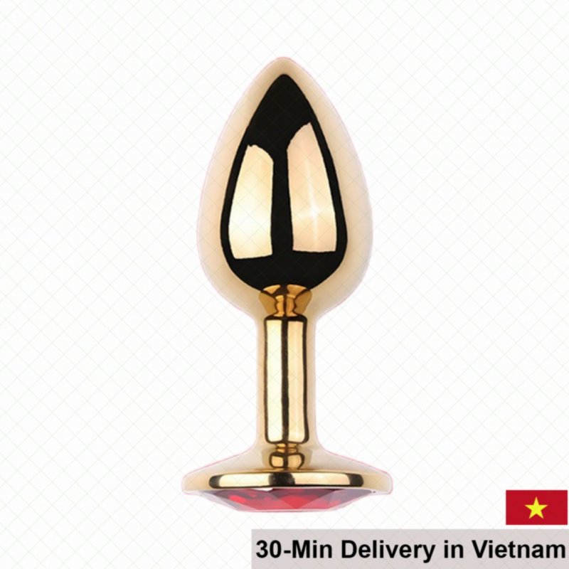 Golden Metal Anal Plug Prostate Massage Stimulator 