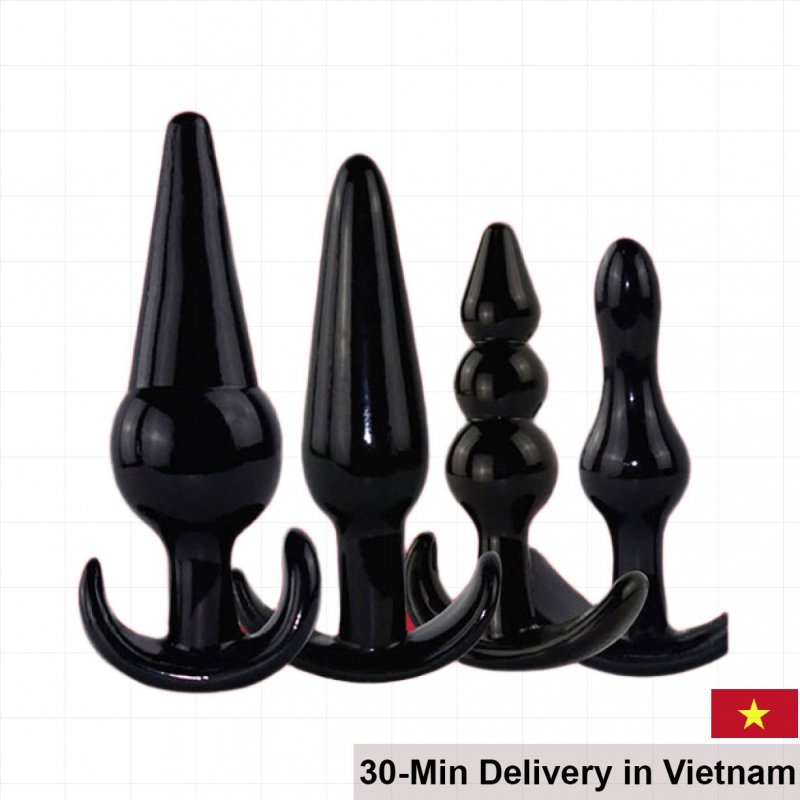 Set of 4 Silicone Butt Plugs Comfortable and Safe Anal Training 