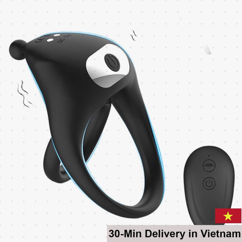 Black Warrior remote penis ring double vibration power 