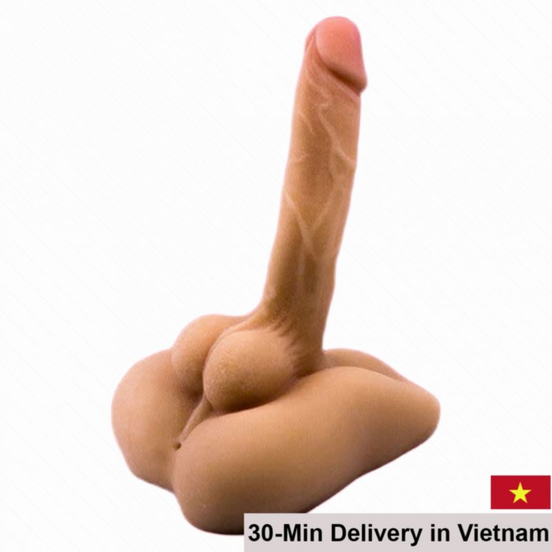 18cm Silicone Dildo with Realistic Anus Hole Pleasure Toy 