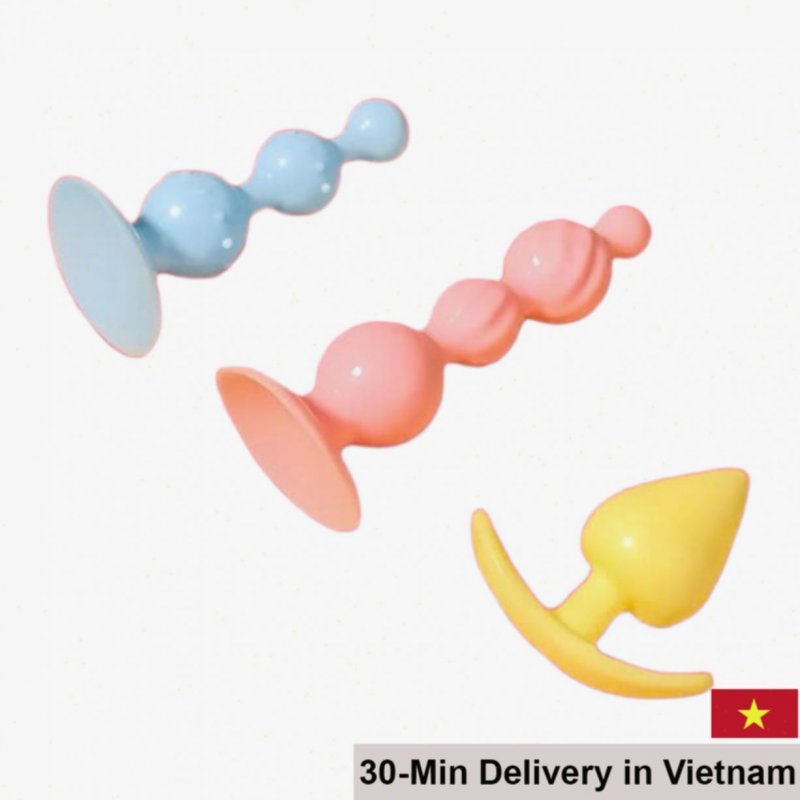 Soft Silicone Anal Plugs Set 3pcs Flexible Comfortable 