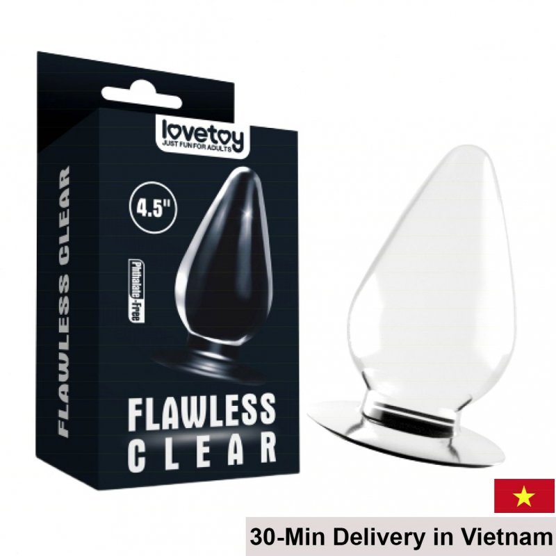 Large Transparent Silicone Anal Plug Soft & Safe Lovetoy 