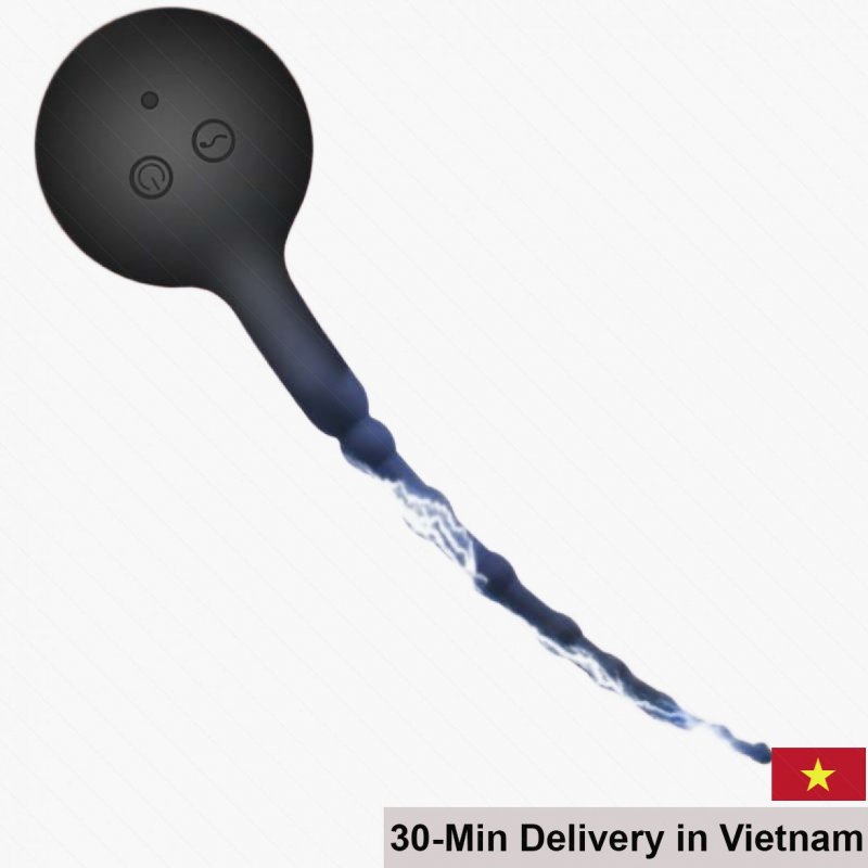 Black Panda Adjustable Urethral Vibrating Male Stimulator 