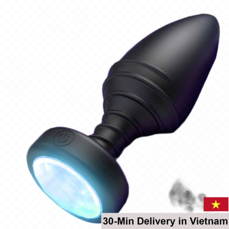 Mizzzee LED Soft Silicone Anal Plug 7 Colors Vibration Fun 