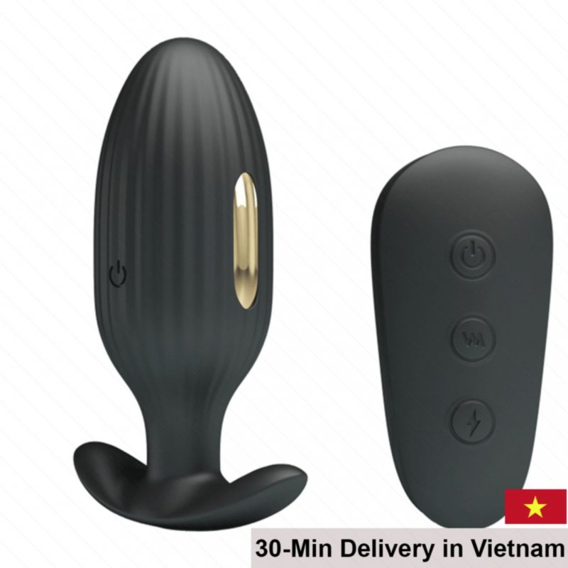 24k Gold Electro Anal Vibrator Remote Control Silicone 