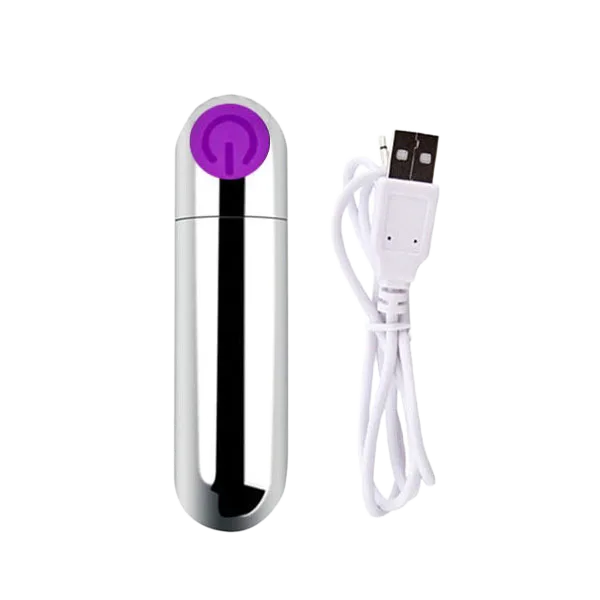 10 Mode Rechargeable Stainless Steel Bullet Vibrator