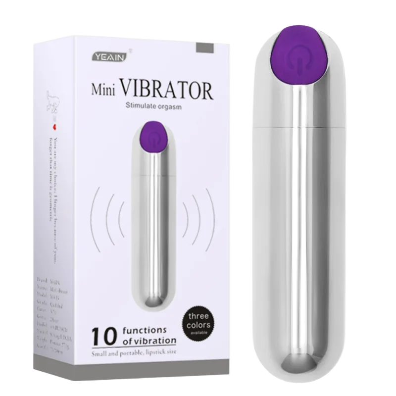10 Mode Stainless Steel Vibrator Bullet Compact Pleasure Tool