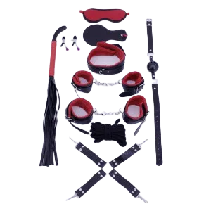 10-Piece BDSM Kit Soft Simili Restraints Warm Sensual Play