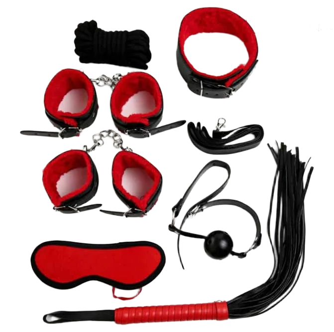 10-Piece BDSM Leather Kit – Stylish Bondage & Sensual Play Set