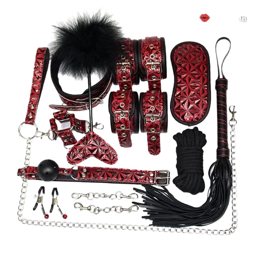 10-Piece Premium Leather BDSM Kit for Couples