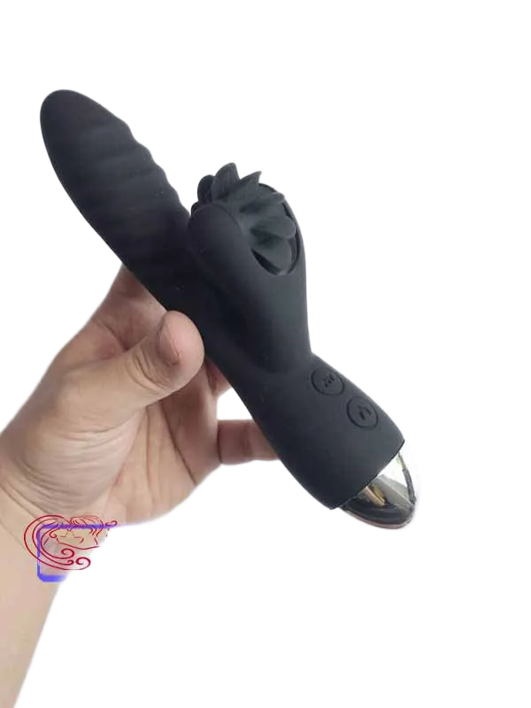 12-Mode Heated Licking Vibrating Dildo Pink Black
