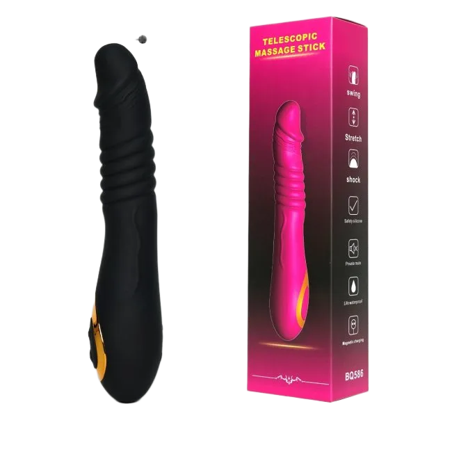 12-Speed G-Spot Rotating Vibrator Silicone Waterproof Black Pink