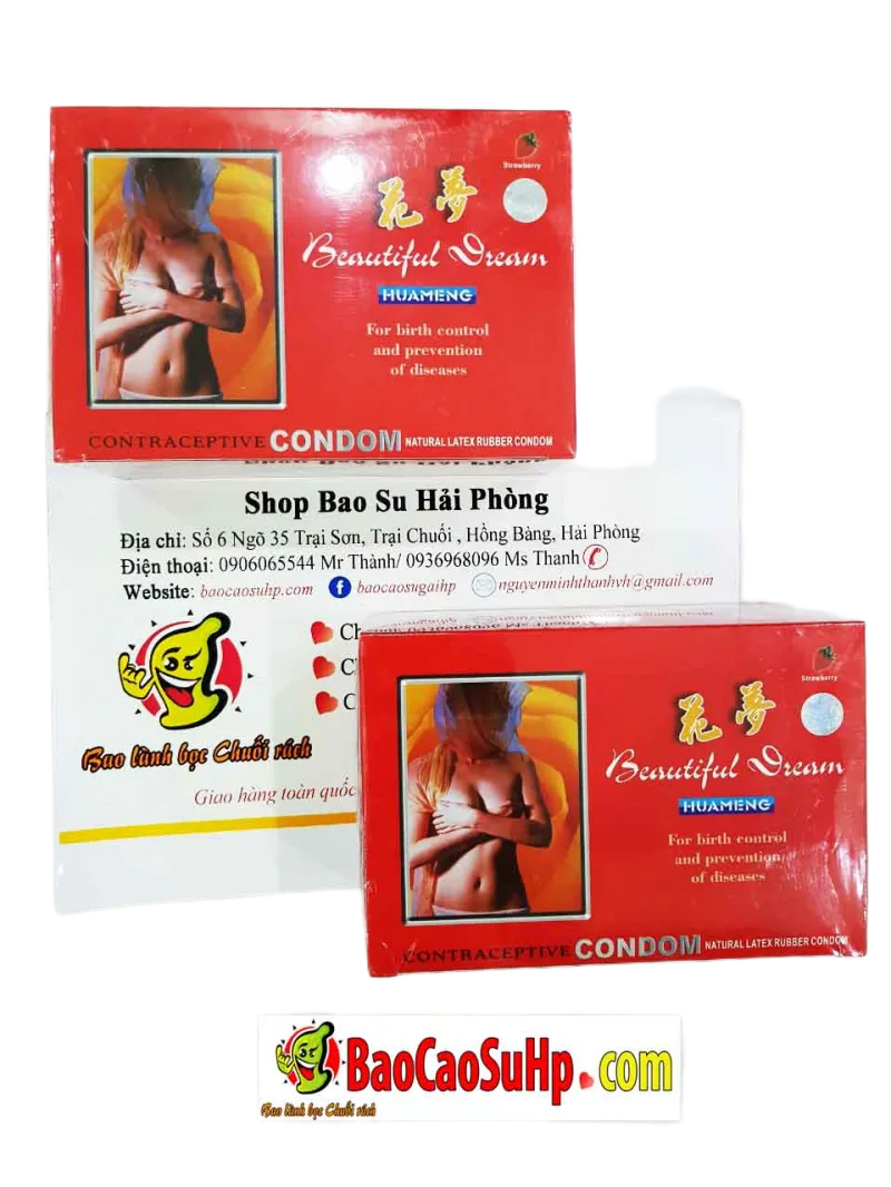 144pcs Hong Kong Strawberry Scented Textured Condoms