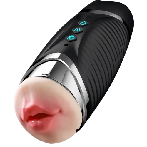 2-Ended Heated Vibrating Silicone Masturbator Dual Pleasure 21cm