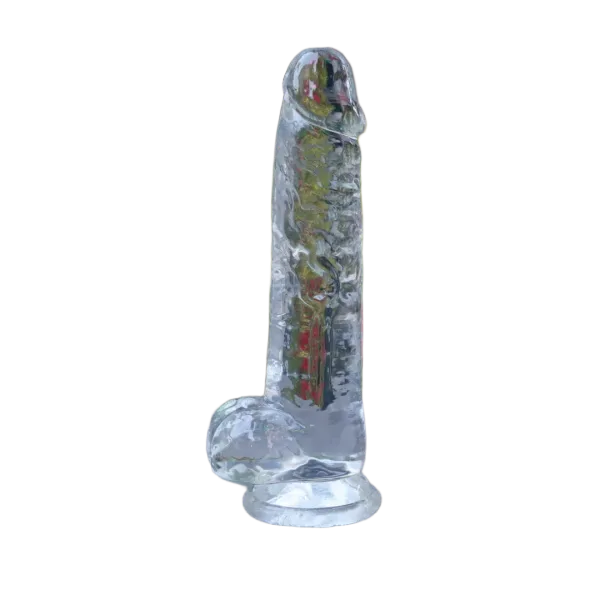21cm Transparent Wall-Mount Dildo Pure Soft Silicone Realistic