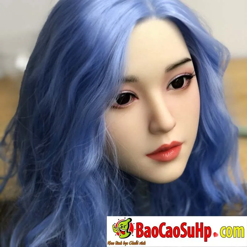 Blue Hair DDZ001 Silicone Realistic Love Doll Head Replacement — photo 3