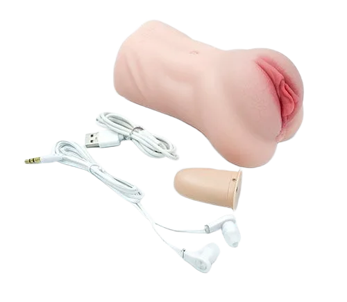 3D Pink Hole Vibrating Silicone Male Masturbator Realistic