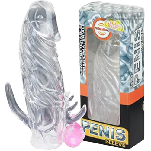 3D Rumble Vibrating Size-Enhancing Condom Safe Silicone