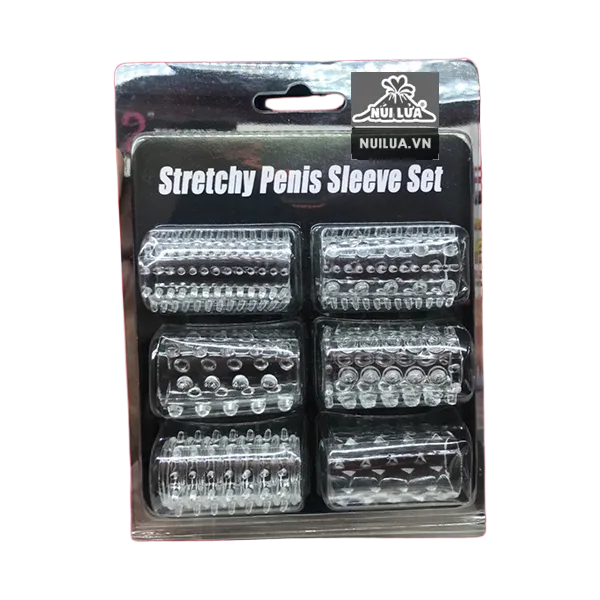 6-Pack Soft Bi-Beaded Silicone Penis Enhancer Condoms