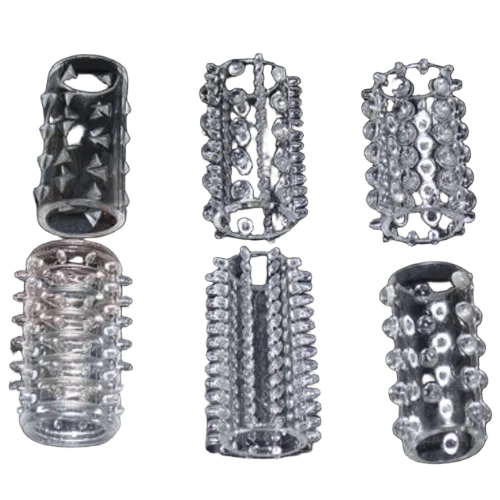 6 Pack Spiked Penis Sleeve Enhancer for Increased Size Intensity