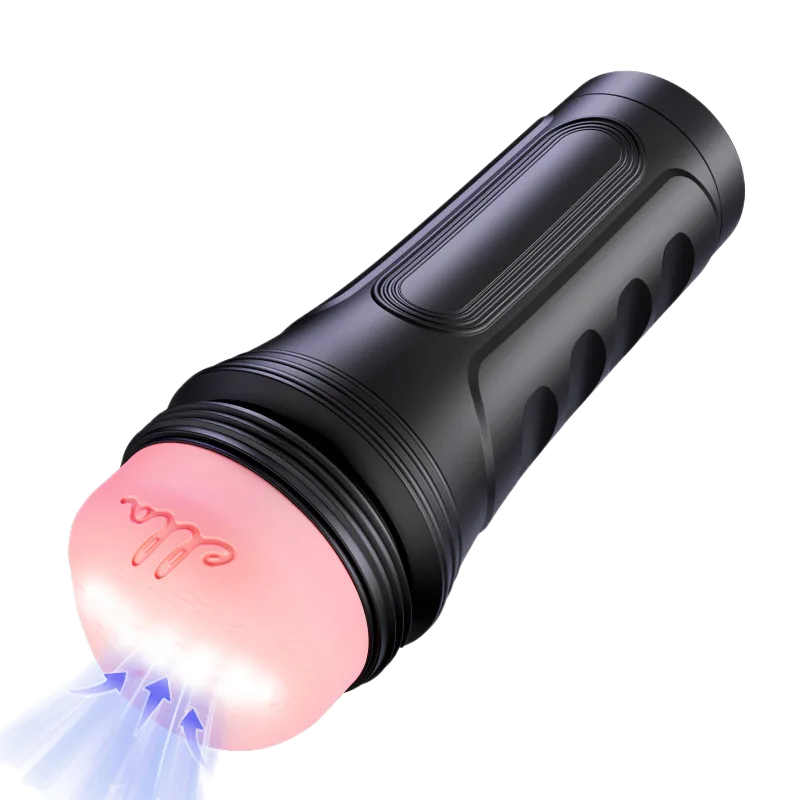 7-Mode Large Bull Head Flashlight Masturbator Vibration Silicone