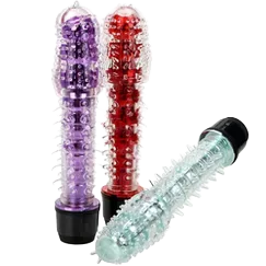 AAA Silicone Flexible Spiked Strong Vibrating Dildo Gift Gel