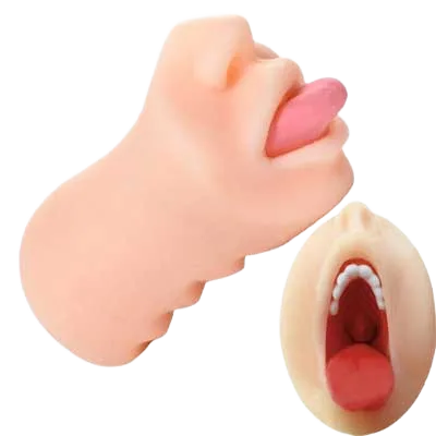 AD19B Realistic Oral Sex Silicone Male Masturbator Vibrator