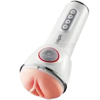 AD33D lifelike vibrating male masturbator sucking moaning intense pleasure